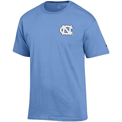 Men's Champion Carolina Blue North Carolina Tar Heels Stack 2-Hit T-Shirt