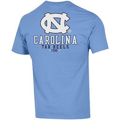Men's Champion Carolina Blue North Carolina Tar Heels Stack 2-Hit T-Shirt