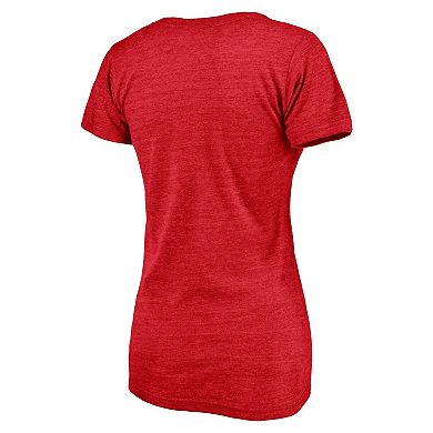 Women's Fanatics Branded Red Cleveland Indians Hometown Rally Together Tri-Blend V-Neck T-Shirt
