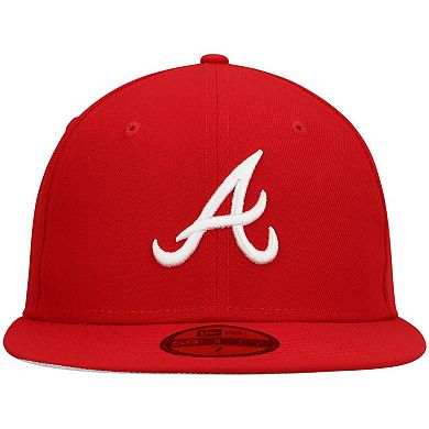 Men's New Era Red Atlanta Braves White Logo 59FIFTY Fitted Hat