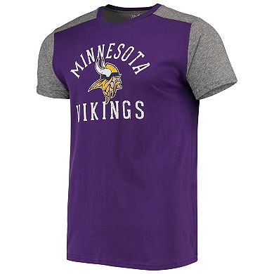 Men's Majestic Threads Purple/Gray Minnesota Vikings Field Goal Slub T-Shirt