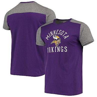 Men's Majestic Threads Purple/Gray Minnesota Vikings Field Goal Slub T-Shirt