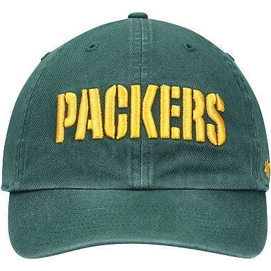 Men's '47 Green Green Bay Packers Clean Up Script Adjustable Hat