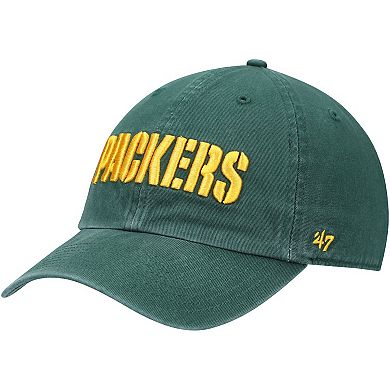 Men's '47 Green Green Bay Packers Clean Up Script Adjustable Hat