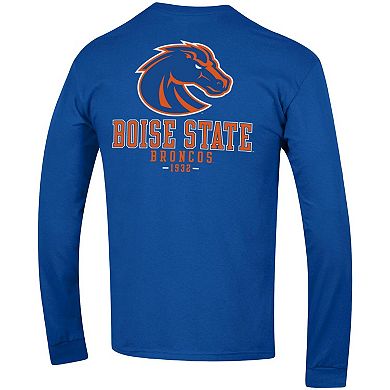 Men's Champion Royal Boise State Broncos Team Stack Long Sleeve T-Shirt