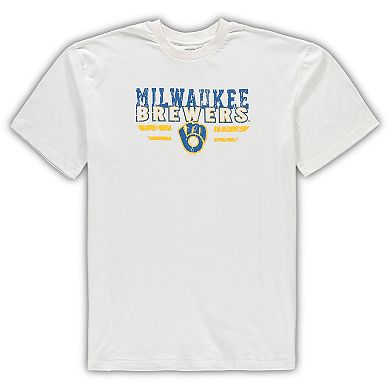 Men's Concepts Sport White/Royal Milwaukee Brewers Big & Tall Pinstripe Sleep Set
