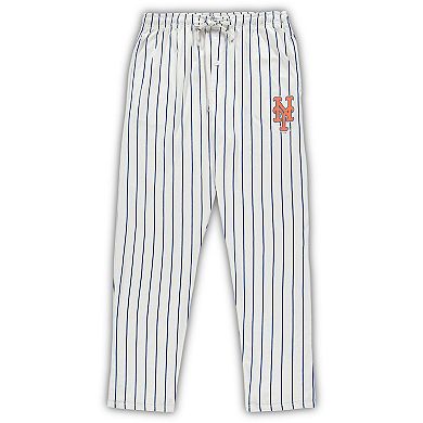 Men's Concepts Sport White/Royal New York Mets Big & Tall Pinstripe Sleep Set