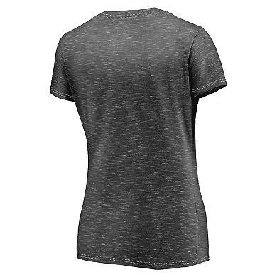 Women's Fanatics Branded Charcoal Boston Celtics Double-Fade Space-Dye V-Neck T-Shirt