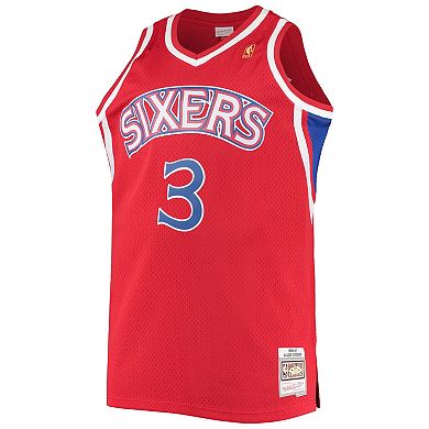 Men's Mitchell & Ness Allen Iverson Red Philadelphia 76ers Big & Tall Hardwood Classics Swingman Player Jersey