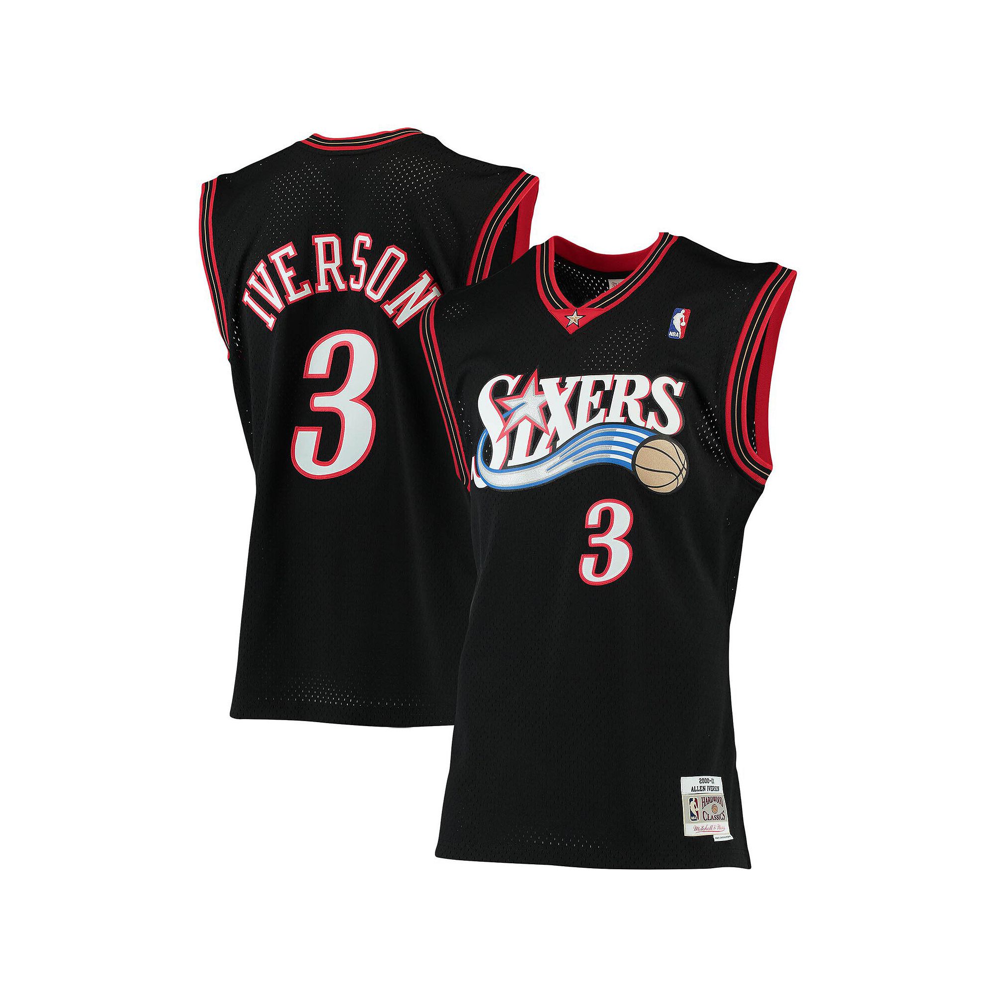 Mens Mitchell & Ness Allen Iverson Black Philadelphia 76ers Big & Tall Har
