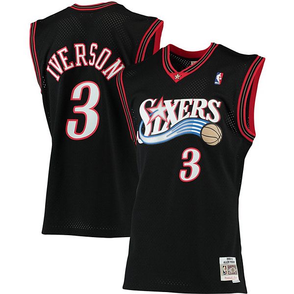 SIXERS ALLEN IVERSON #3 NBA ADIDAS HARDWOOD CLASSICS LENGTH+2 JERSEY LARGE
