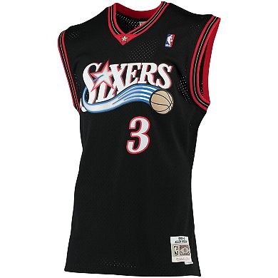 Men's Mitchell & Ness Allen Iverson Black Philadelphia 76ers Big & Tall Hardwood Classics Jersey