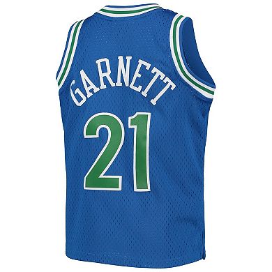 Youth Mitchell & Ness Kevin Garnett Blue Minnesota Timberwolves 1995-96 Hardwood Classics Swingman Jersey