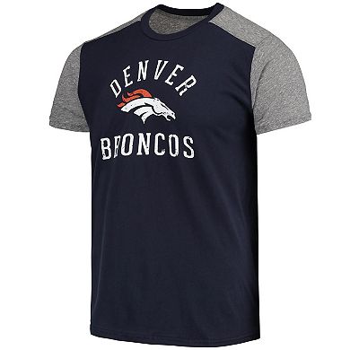 Men's Majestic Threads Navy/Gray Denver Broncos Field Goal Slub T-Shirt
