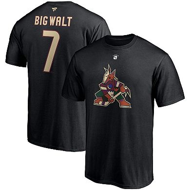 Men's Fanatics Branded Keith Tkachuk Black Arizona Coyotes Authentic Stack Retired Player Nickname & Number T-Shirt