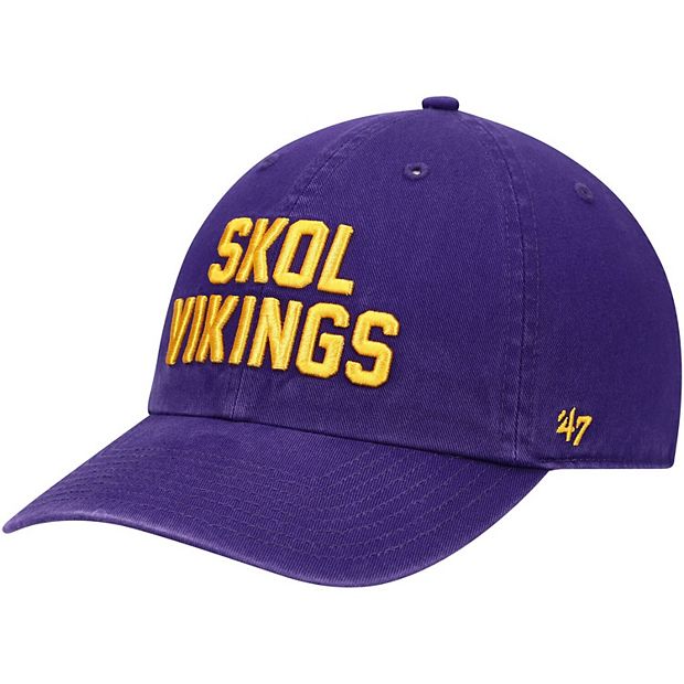 Men's '47 Purple Minnesota Vikings Clean Up Script Adjustable Hat