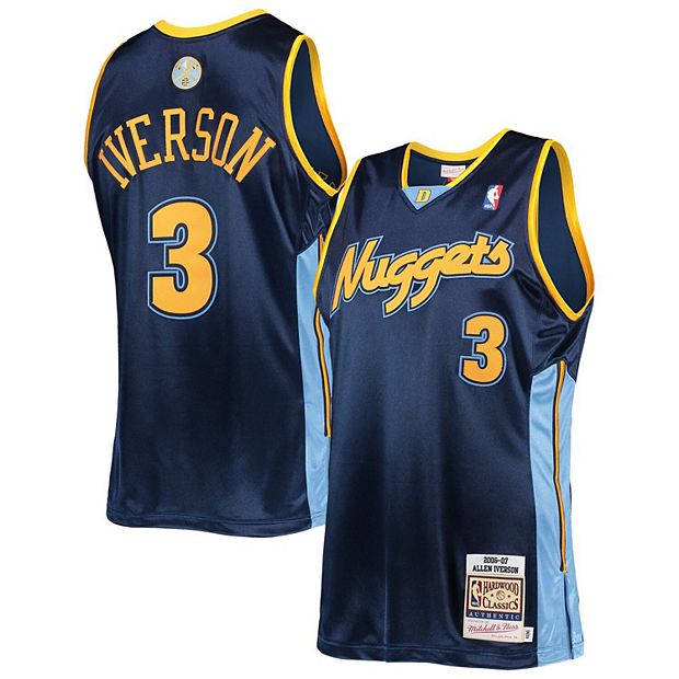 Mitchell & Ness Allen Iverson Navy Denver Nuggets Hardwood Classics Authentic 2006 Jersey