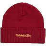 Men's Mitchell & Ness Red Houston Rockets Hardwood Classics Historic Logo Fandom Cuffed Knit Hat