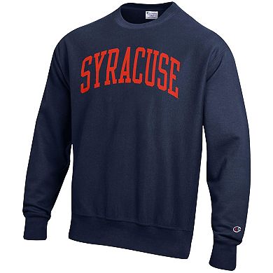 Men's Champion Navy Syracuse Orange Arch Reverse Weave Pullover Sweatshirt