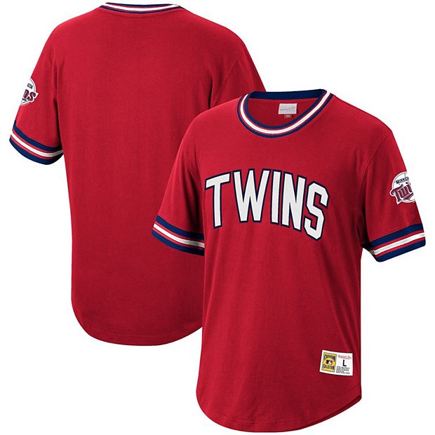 Men's Mitchell & Ness Red Minnesota Twins Cooperstown Collection Wild Pitch  Jersey T-Shirt