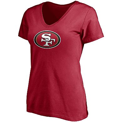 Women's Nick Bosa Scarlet San Francisco 49ers Player Icon Name & Number V-Neck T-Shirt