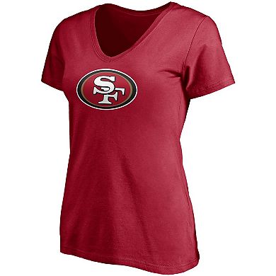 Women's Fanatics Branded Nick Bosa Scarlet San Francisco 49ers Player Icon Name & Number V-Neck T-Shirt