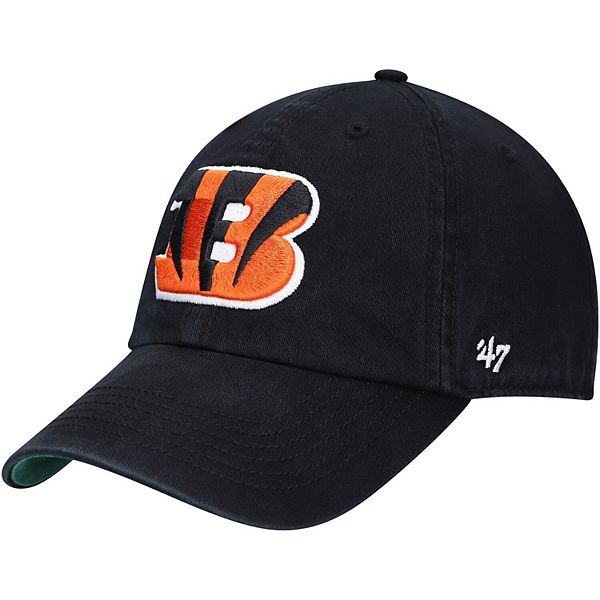 Men's '47 Black Cincinnati Bengals Franchise Logo Fitted Hat