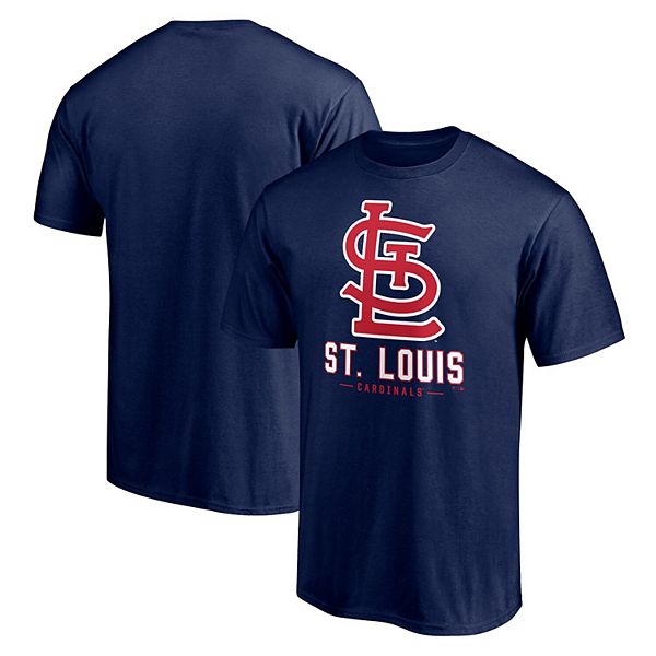 Men's St. Louis Cardinals Fanatics Branded Heathered Gray/Navy Heritage  Crew Neck Raglan T-Shirt