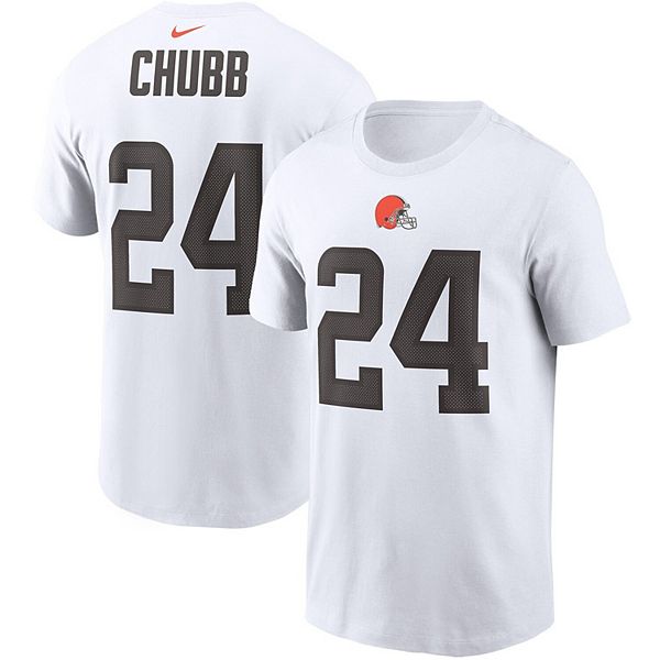 Men's Nike Nick Chubb White Cleveland Browns Player Name & Number