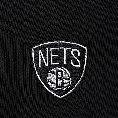 Women's Qore Black Brooklyn Nets Nostalgic Full-Snap Tracksuit Jacket