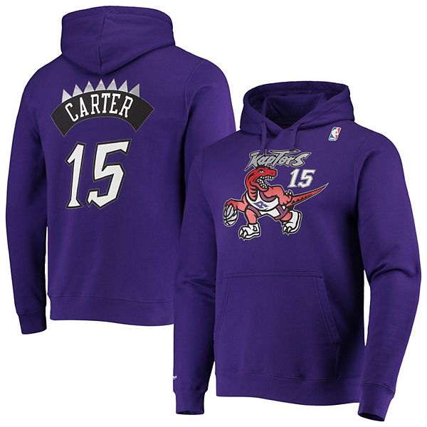 Mitchell & Ness Vince Carter Purple/Red Toronto Raptors Big & Tall Name & Number Short Sleeve Hoodie