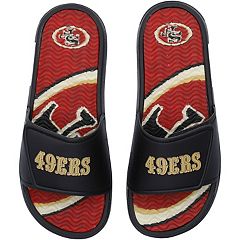 Women's FOCO San Francisco 49ers Script Wordmark Slide Sandals