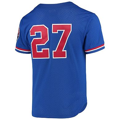 Men's Mitchell & Ness Vladimir Guerrero Blue Montreal Expos Cooperstown Collection Mesh Batting Practice Button-Up Jersey