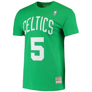 Men's Mitchell & Ness Kevin Garnett Kelly Green Boston Celtics Hardwood Classics Stitch Name & Number T-Shirt