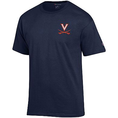 Men's Champion Navy Virginia Cavaliers Stack 2-Hit T-Shirt