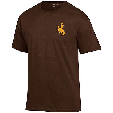 Men's Champion Brown Wyoming Cowboys Stack 2-Hit T-Shirt