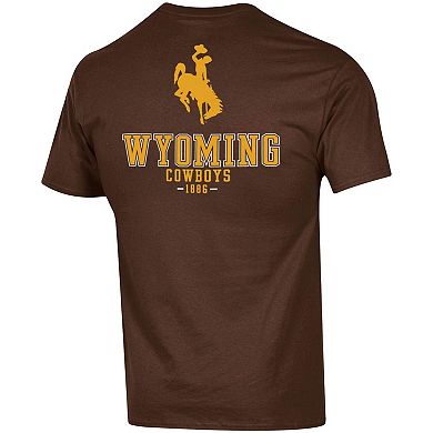 Men's Champion Brown Wyoming Cowboys Stack 2-Hit T-Shirt