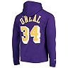 Men's Mitchell & Ness Shaquille O'Neal Purple Los Angeles Lakers Hardwood Classics Name & Number Pullover Hoodie