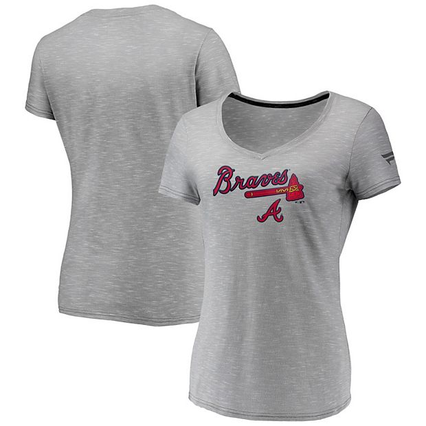 Women's Fanatics Branded Gray Atlanta Braves Wordmark & Logo Space