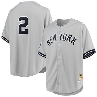 Men's Mitchell & Ness Derek Jeter Gray New York Yankees 1998 Cooperstown Collection Road Authentic Jersey