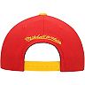 Men's Mitchell & Ness Red/Gold Houston Rockets Hardwood Classics Wool Two-Tone Redline Snapback Hat