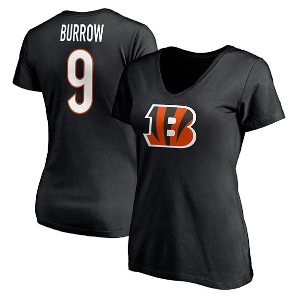 Women's Fanatics Branded Joe Burrow Black Cincinnati Bengals Player Icon  Name & Number V-Neck T-Shirt