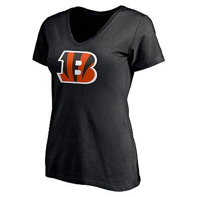 Women's Fanatics Branded Joe Burrow Black Cincinnati Bengals Player Icon Name & Number V-Neck T-Shirt