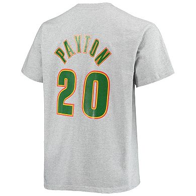 Men's Mitchell & Ness Gary Payton Heathered Gray Seattle SuperSonics Big & Tall Hardwood Classics Name & Number T-Shirt