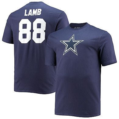 Men's Fanatics Branded CeeDee Lamb Navy Dallas Cowboys Big & Tall Player Name & Number T-Shirt