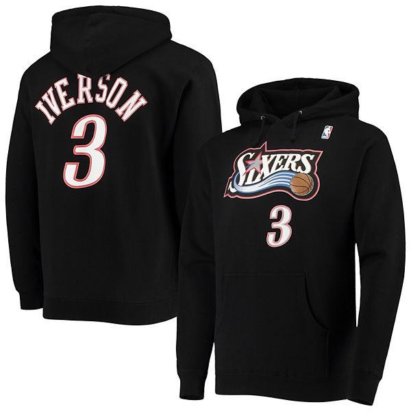 Men's Mitchell & Ness Allen Iverson Heathered Gray Philadelphia 76ers Big &  Tall Name & Number Pullover Hoodie