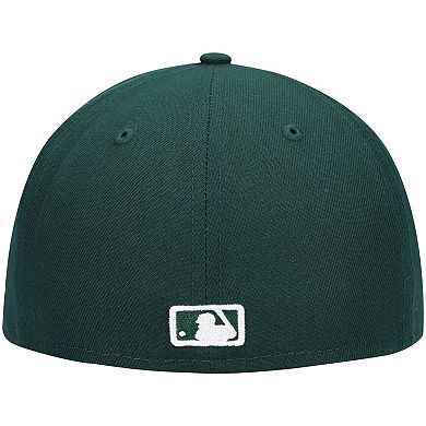 Men's New Era Green Milwaukee Brewers Logo White 59FIFTY Fitted Hat