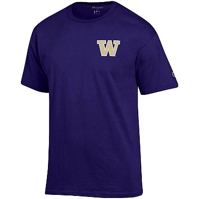 Men's Champion Purple Washington Huskies Stack 2-Hit T-Shirt