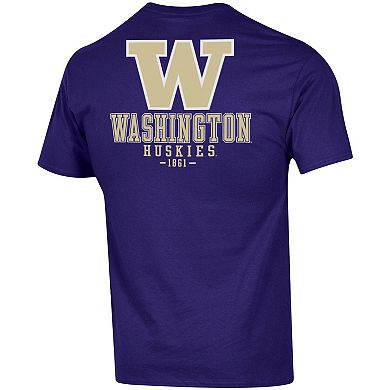 Men's Champion Purple Washington Huskies Stack 2-Hit T-Shirt