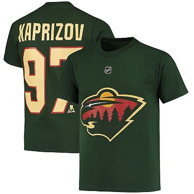 Youth Kirill Kaprizov Green Minnesota Wild Name & Number T-Shirt